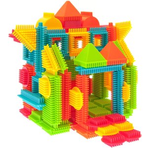 PicassoTiles PTB120 120pcs Bristle Shape 3D Building Blocks Tiles Construction Toy Set