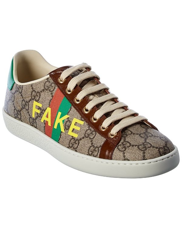 Fake/Not Leather-Trim Sneaker