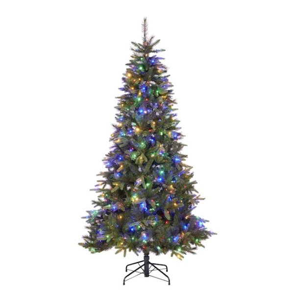 Holiday Living 7.5-ft Brighton Spruce Pre-lit Traditional Artificial Christmas Tree with LED Lights Lowes.com
