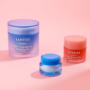 with your $50 purchase+limited edition pouch filled with fave minis with any $75 purchase@ Laneige