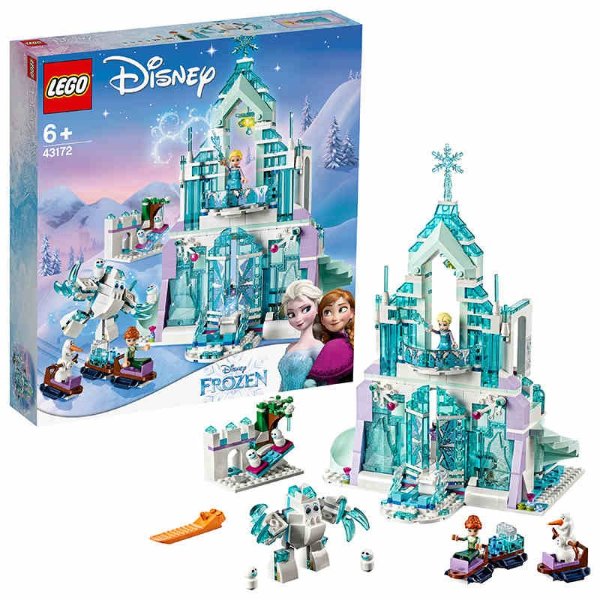 旗舰店官网迪士尼公主系列43172艾莎的魔法冰雪城堡积木玩具