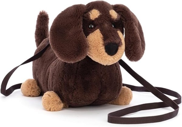 Otto Sausage Dog Bag Purse with Zip Top, Gifts for Kids Girls Tweens and Teens