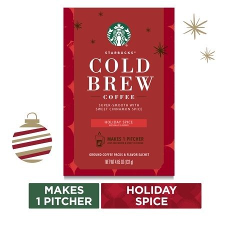 Holiday Spice Flavored Cold Brew Coffee, Medium Roast Coffee, One Box of 4.65 Oz., Makes 1 Pitcher | Sweet Cinnamon Spice Notes