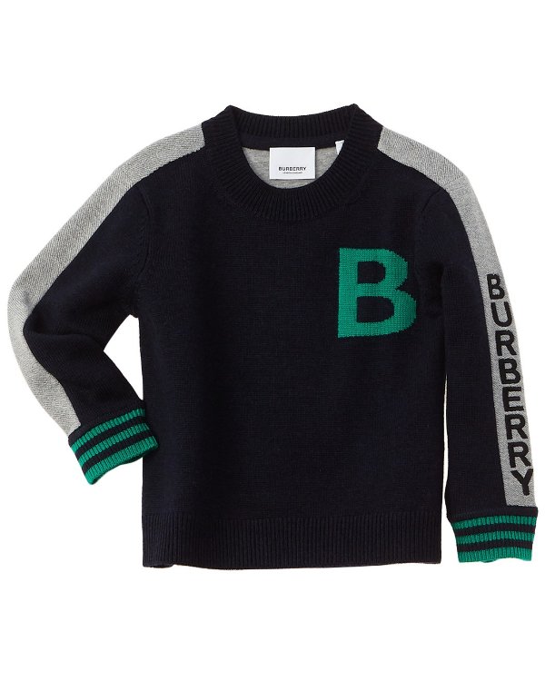 Burberry B Motif Jacquard Wool Sweater