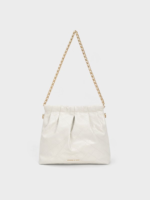 Duo Chain Handle Shoulder Bag - White