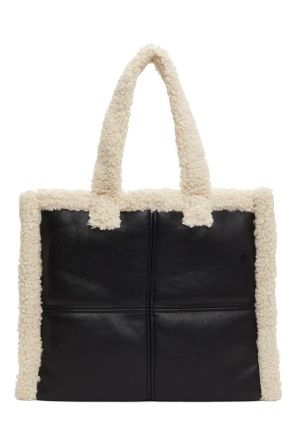 Black & Off-White Quilted Large Lola Tote