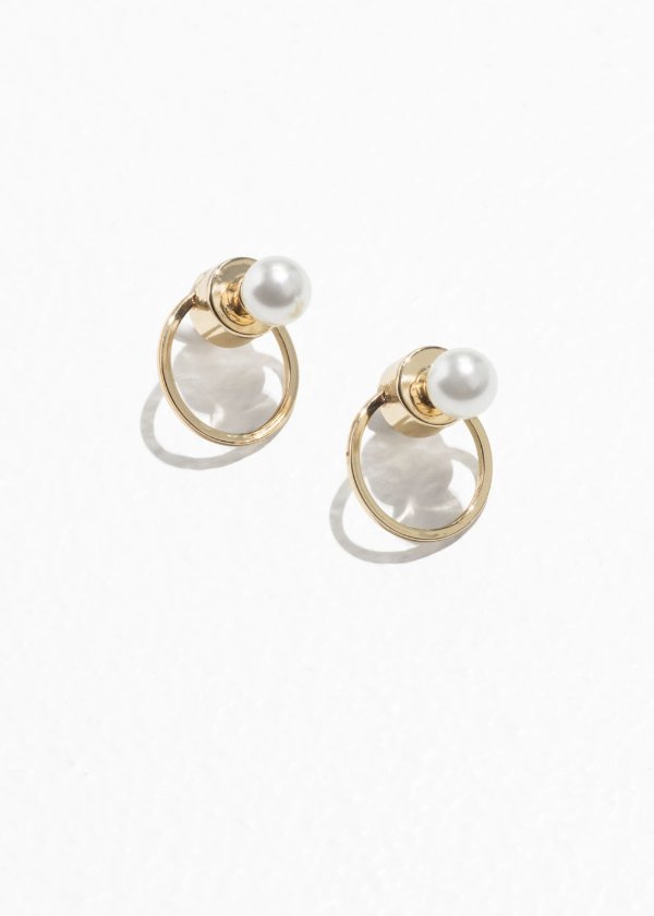 O-ring Pearl Earrings - White - Earrings - & Other Stories