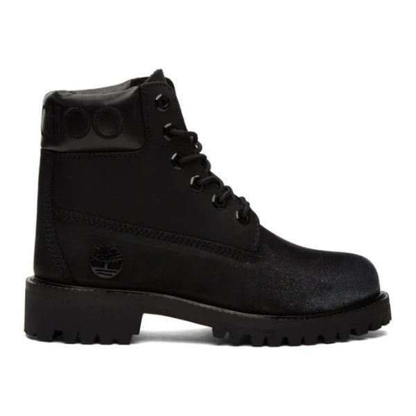 Black & Gunmetal Timberland Edition Lace-Up Boots