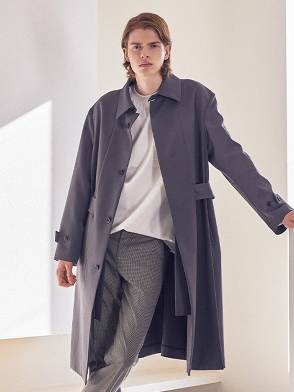 Belted Mac Trench Coat _ Grey