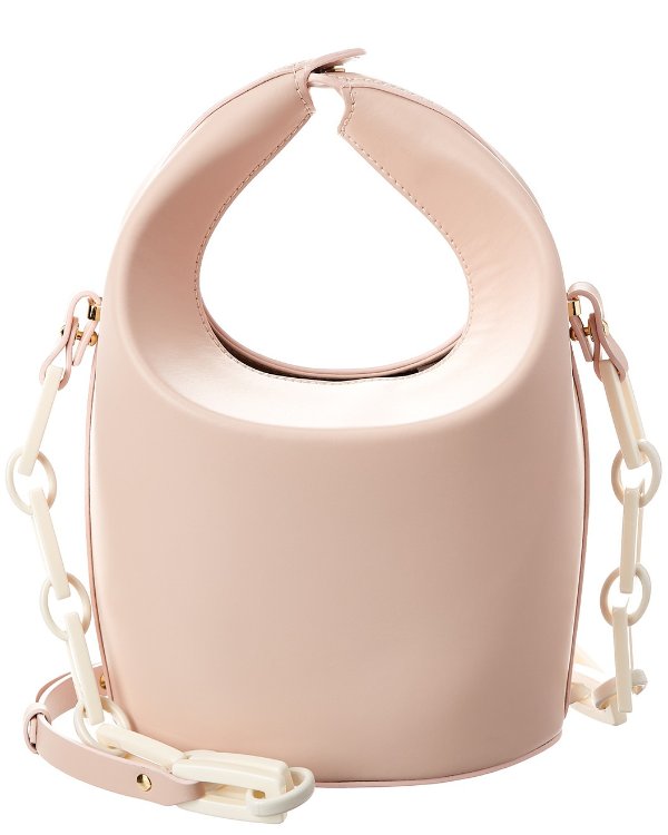 Kalea Top Handle Leather Bucket Bag