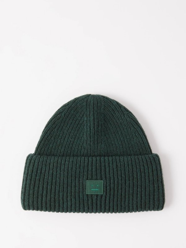 Pana Face-patch ribbed-wool beanie