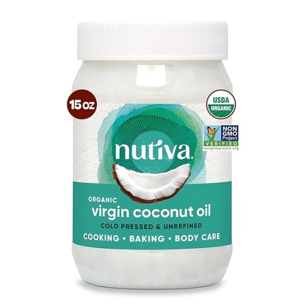 Organic, Cold-Pressed, Unrefined, Virgin Coconut Oil from Fresh, non-GMO, Sustainably Farmed Coconuts, 15 Fluid Ounces