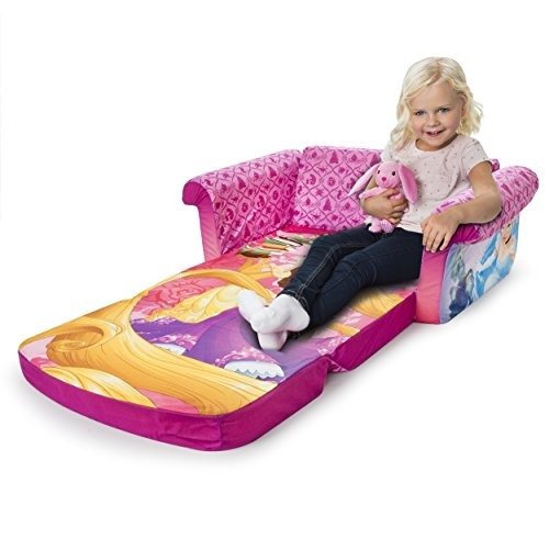 Marshmallow Furniture - Children's 2 in 1 Flip Open Foam Sofa, Disney Princess Flip Open Sofa
