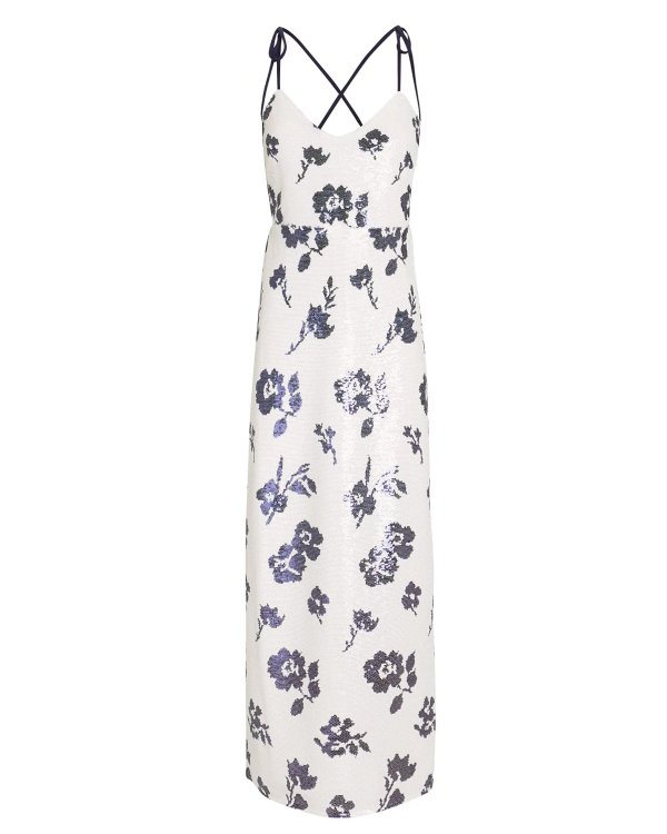 Sequin Floral Maxi Dress