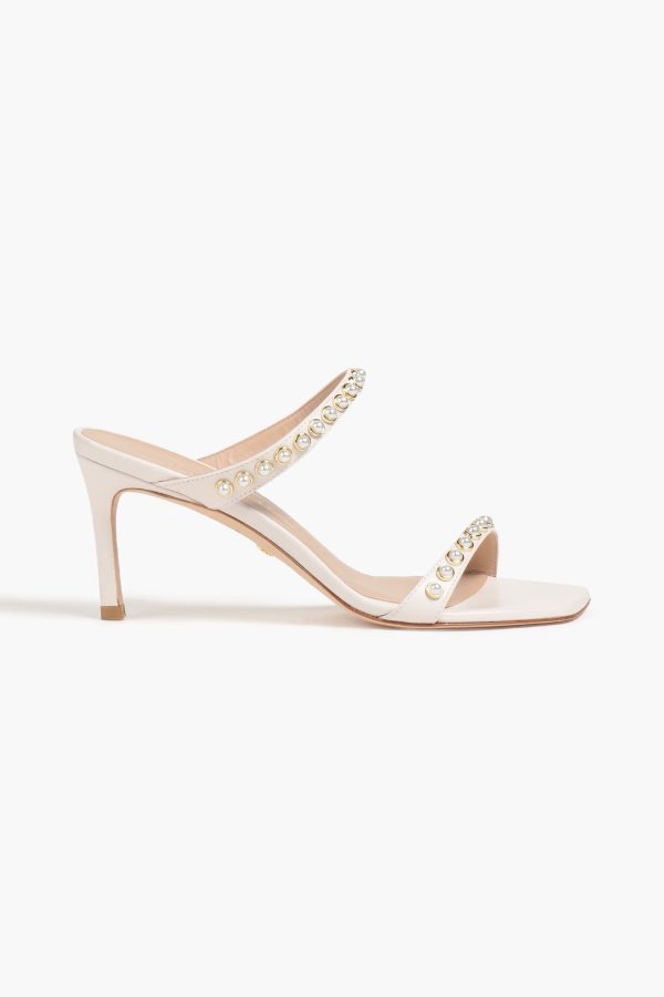 Aleena faux pearl-embellished leather mules