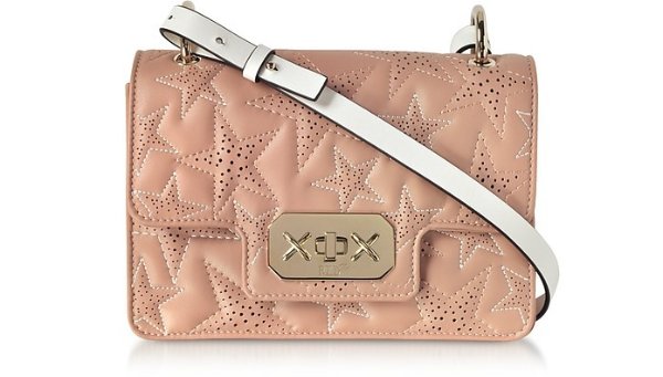 Quilted Stars Two-tone Leather Shoulder Bag