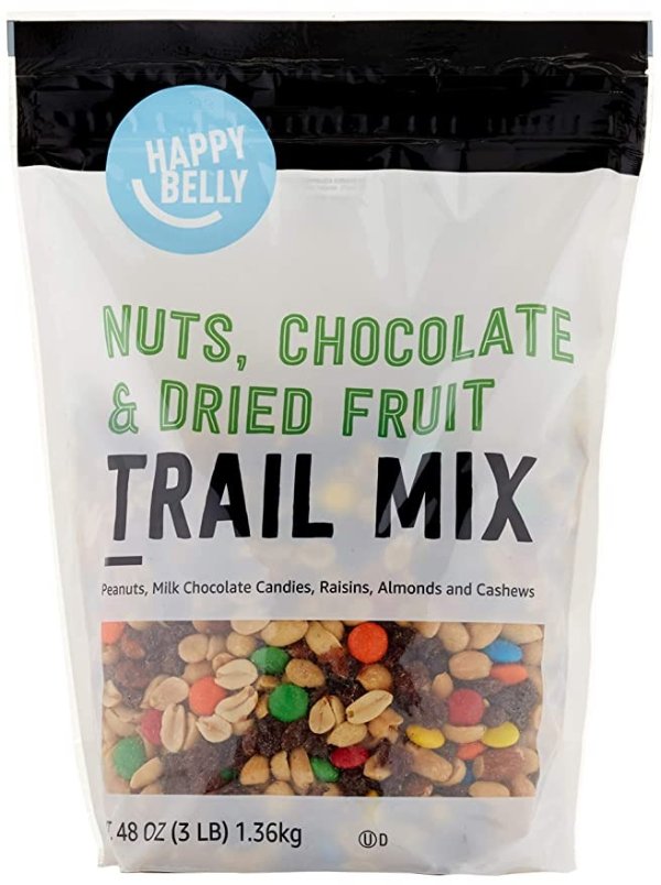 Amazon Brand -Nuts, Chocolate & Dried Fruit Trail Mix, 48 Ounce