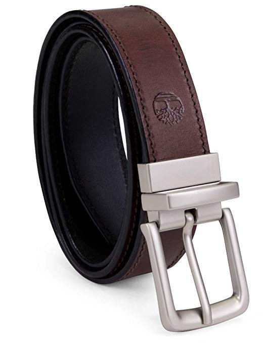 Men's Classic Leather Belt Reversible From Brown To Black