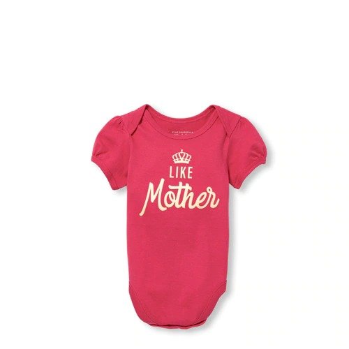 Baby Girls Mommy And Me Short Sleeve Foil 'Like Mother' Matching Graphic Bodysuit
