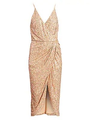 - Speckled Sequin Wrap Dress
