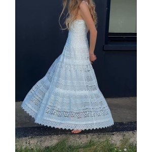 MajeCrochet-knit maxi dress