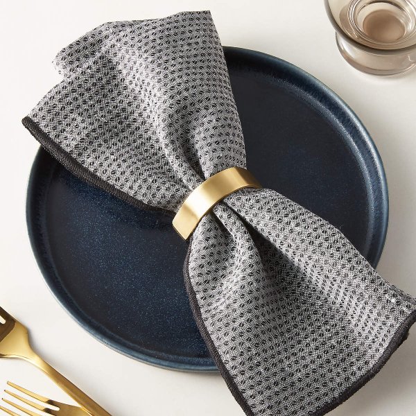 Cuff Brushed Gold Napkin Ring + Reviews | CB2