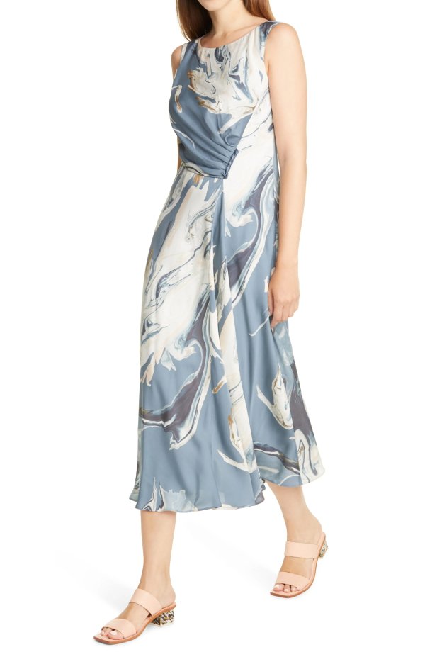 New York Anita Marbled Midi Dress