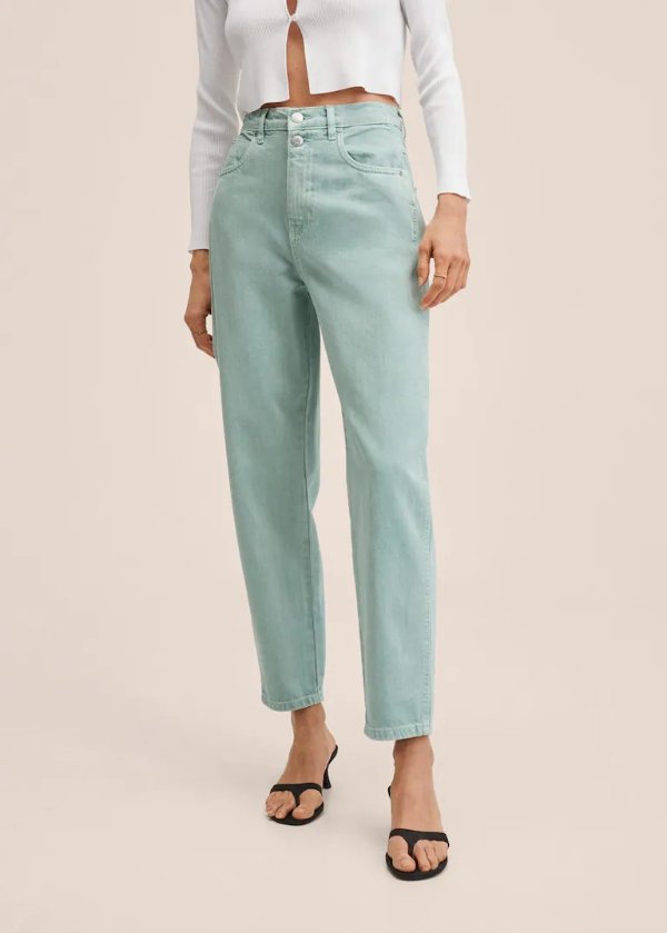 High-rise tapered jeans - Women | Mango USA