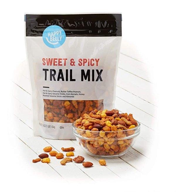 Amazon Brand - Happy Belly Sweet & Spicy Trail Mix, 16 Ounce, Pack of 2