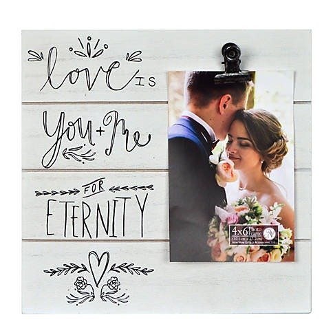 9 in x 9 in Shiplap Sentiment Clip Frame- Love Is You and Me