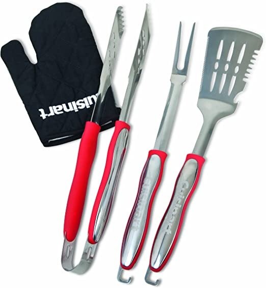 CGS-134 Grilling Tool Set with Grill Glove, Red (3-Piece)