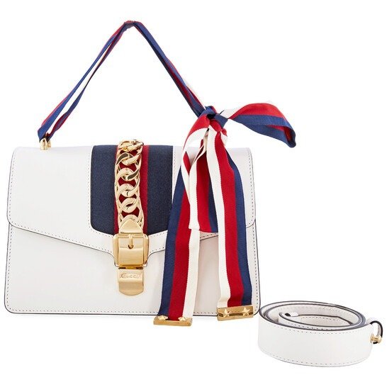 Sylvie Small Shoulder Bag in White