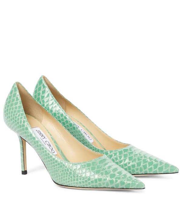 Love 85 snake-effect leather pumps