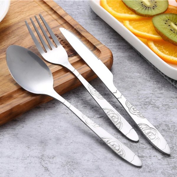 US $2.73 |Hifuar 3pcs/set Stainless Steel Fork Dinner Tableware Set Dinnerware Case Kit With Cloth Bag Travel Camping Cutlery Set-in Dinnerware Sets from Home & Garden on AliExpress
