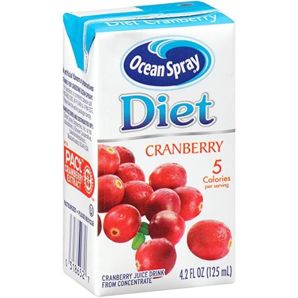 Diet Juice Drink, Cranberry, 4.2 Ounce Juice Box (Pack of 40)