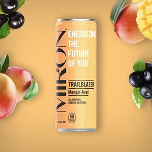 Mirón Mango Acai All Natural Sparkling Energy Beverage 8.4 Fl.Oz. Cans Pack of 24