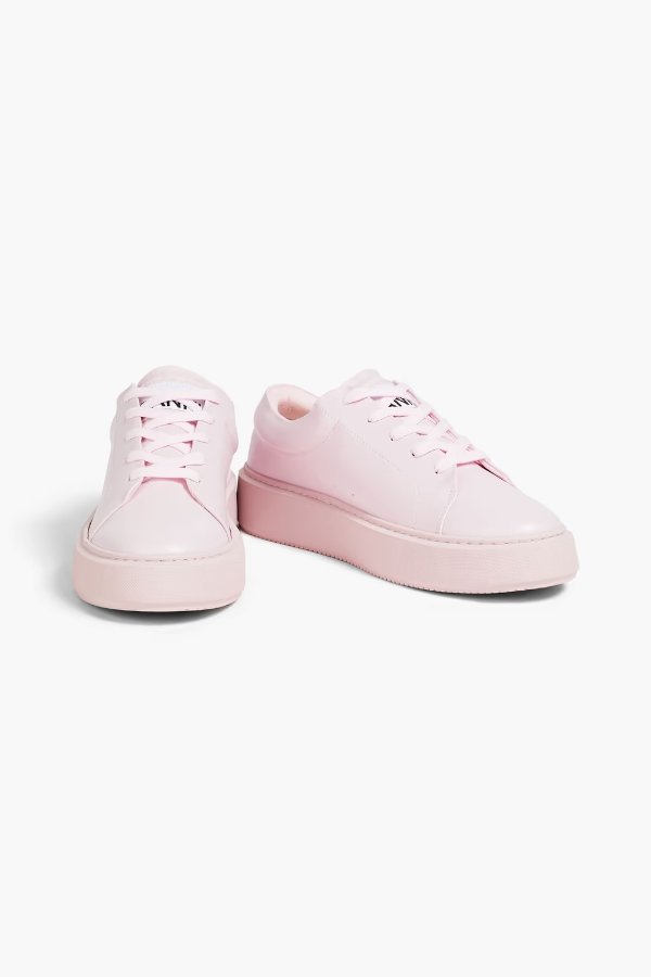 Faux leather sneakers