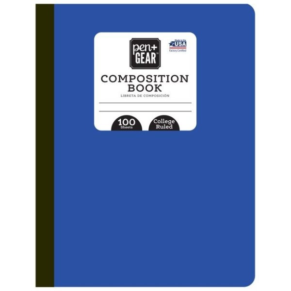 Pen + Gear Composition Book, College Ruled, 100 Pages, Blue