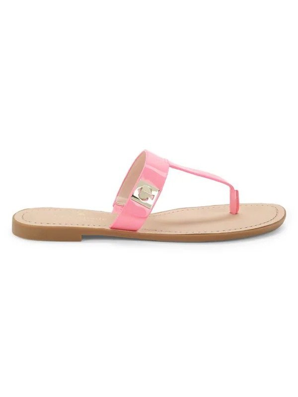 Castile Patent-Leather Thong-Toe Sandals