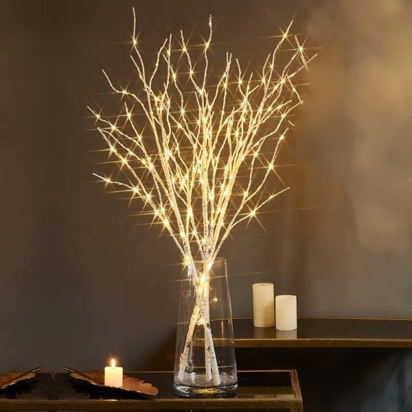 Birch Micro LED Outdoor Branches, Set of 3