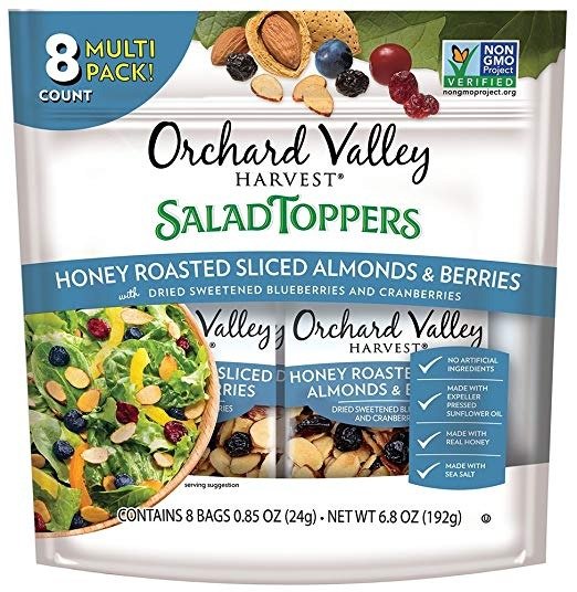 Salad Toppers, Honey Roasted Sliced Almonds & Berries, Non-GMO, No Artificial Ingredients, 0.85 oz (Pack of 8)