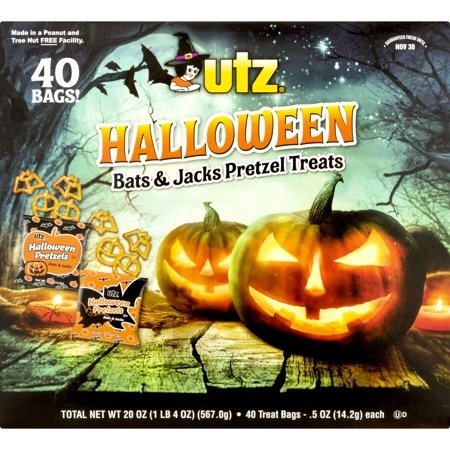 Pretzel Treats, Bats & Jacks, Halloween, 40 Treat Bags, Box, 0.5 OZ