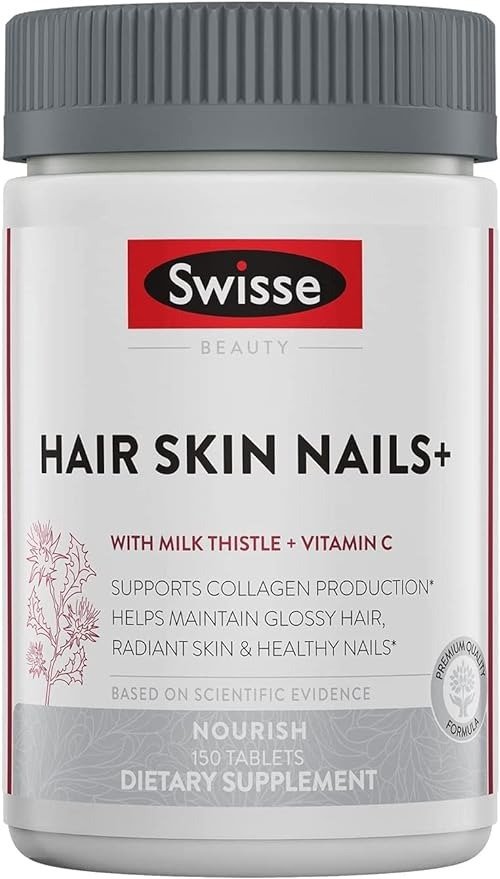 Ultiboost Hair Skin Nails Tablets, 150 Tablets, Beauty Formula, Contains Vitamin C, Iron, Zinc to Supports Collagen Production for Healthy Hair, Skin and Nails*