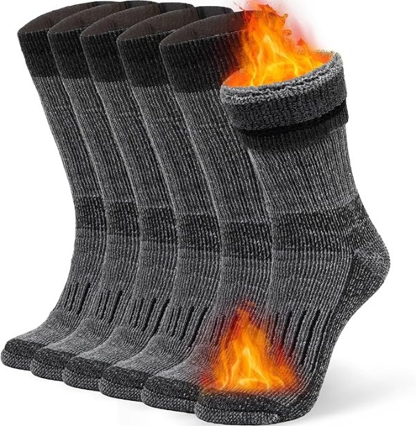 Alvada Warm Thermal Wool Socks for Winter Moisture Wicking and Breathable Cozy Boot Socks