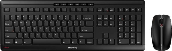 Stream Desktop - Wireless Keyboard and Mouse Combo - US Layout - QWERTY Keyboard - Black