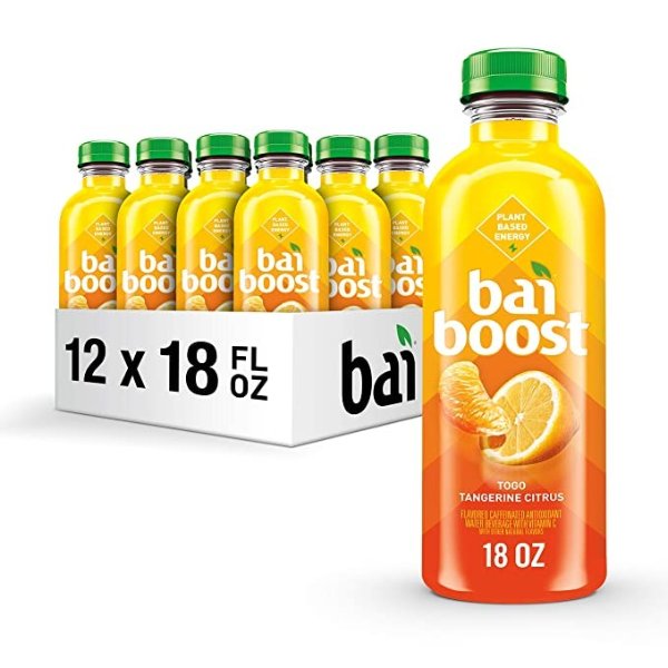 Boost Togo Tangerine Citrus, Antioxidant Infused Beverage, 18 fl oz bottle (Pack of 12)