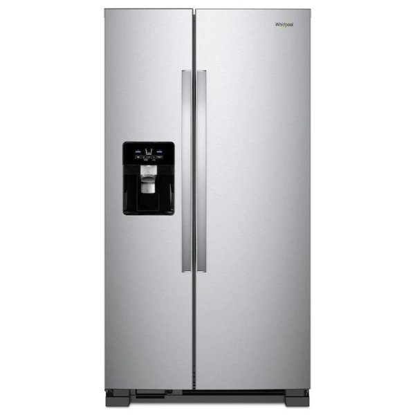 21.4-cu ft Side-By-Side Refrigerator with Ice and Water Dispenser and Can Caddy - Fingerprint Resistant Stainless Steel Lowes.com