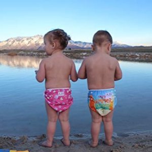 ALVABABY Swim Diapers Reuseable One Size for Boys and Girls 2pcs