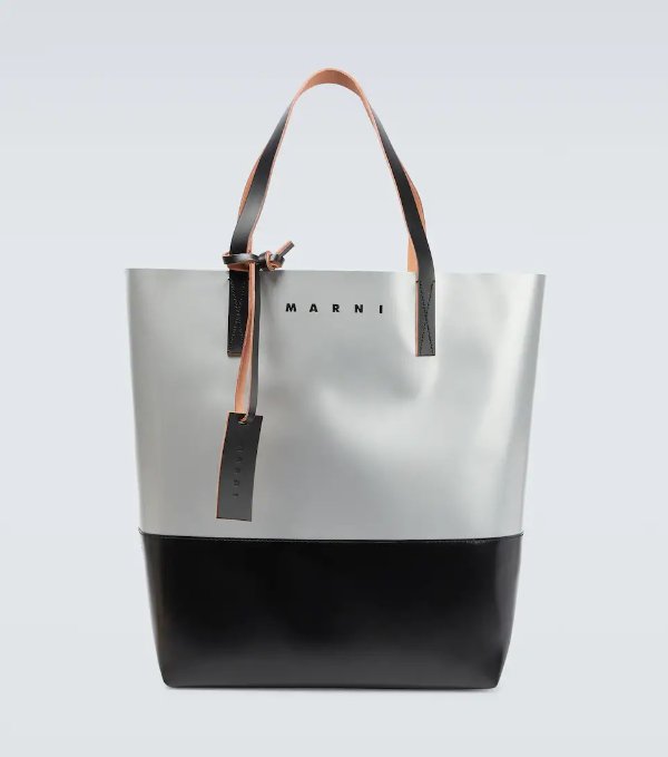 Tribeca leather-trimmed tote