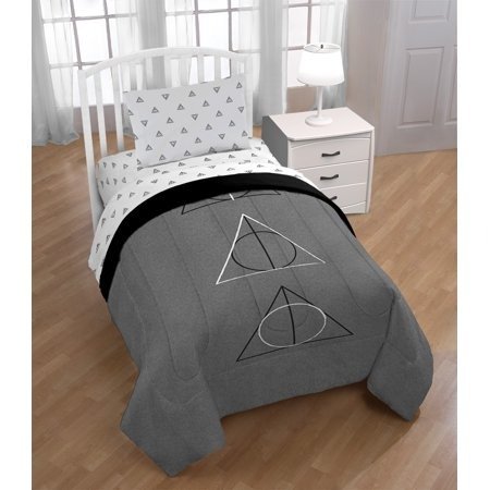 Deathly Hallows Black, White & Gray Twin Bed in a Bag Bedding Set